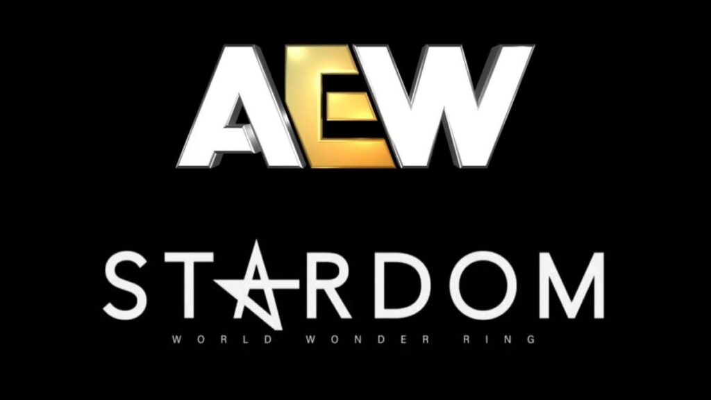 AEW and STARDOM logos