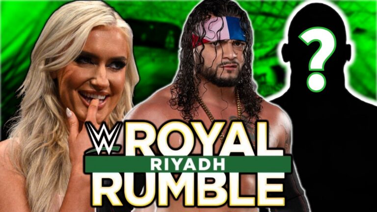 WWE Royal Rumble logo with Mike Santana and Blake Monroe