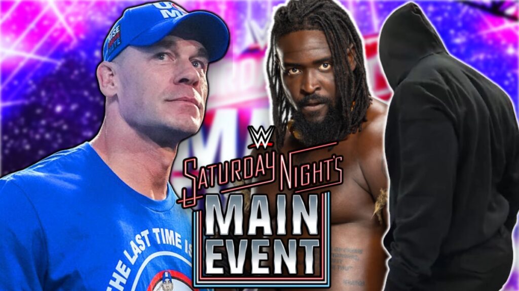 WWE Saturday Night's Main Event logo, John Cena and Oba Femi