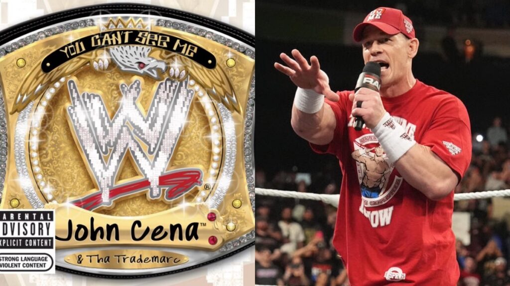 WWE's John Cena and debut album cover