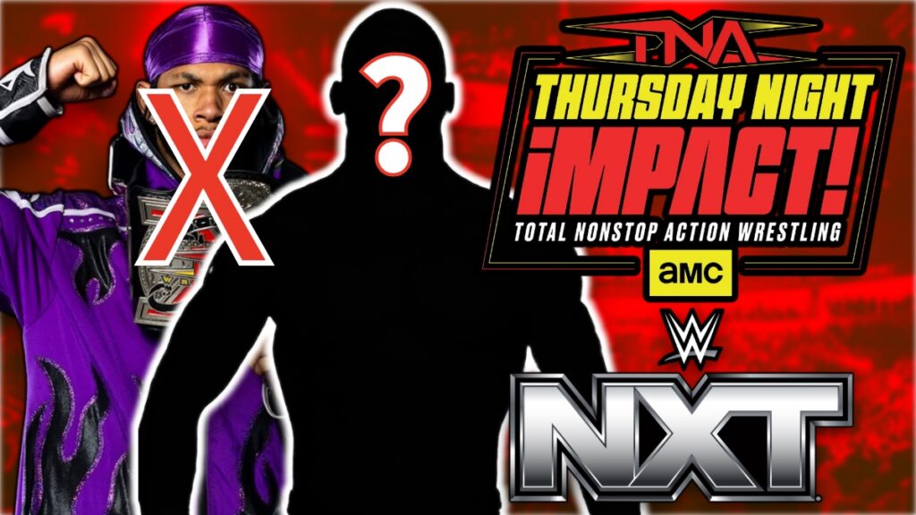 TNA Wrestling Impact on AMC logo with WWE NXT and Leon Slater