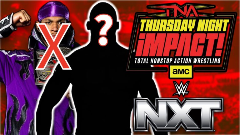 TNA Wrestling Impact on AMC logo with WWE NXT and Leon Slater