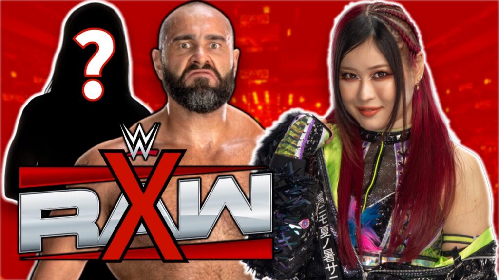 WWE Raw logo with Rusev and IYO SKY