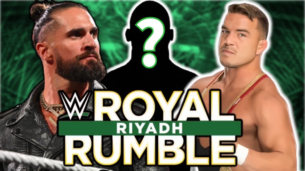 WWE Royal Rumble 2026 logo with Seth Rollins and Chad Gable