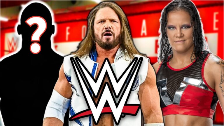 WWE logo with AJ Styles and Shayna Baszler