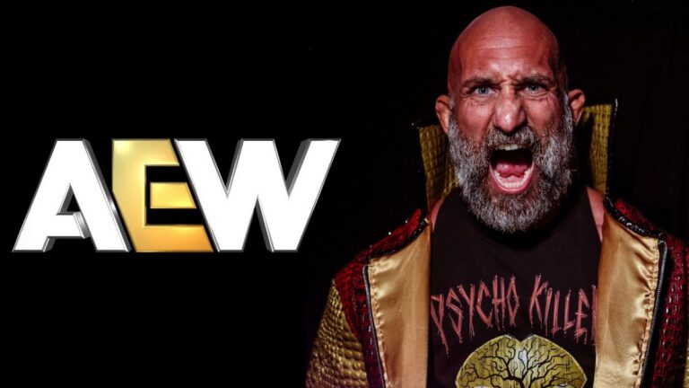 Tommaso Ciampa on Dynamite next to the AEW logo