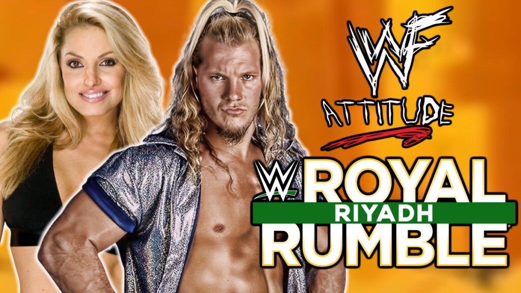 WWE Royal Rumble logo, Attitude Era logo, Chris Jericho and Trish Stratus