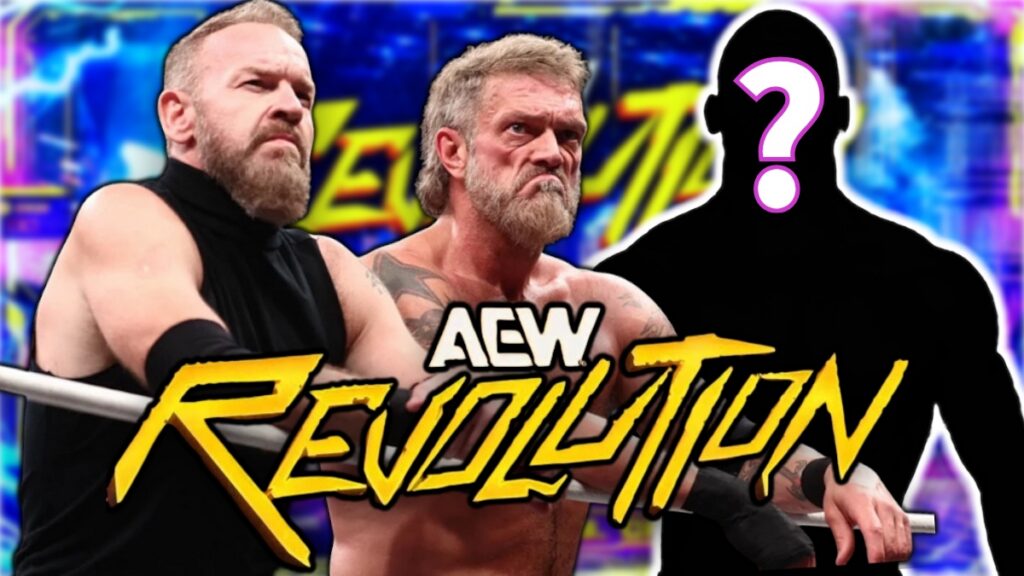 AEW Revolution 2026 logo with Adam Copeland and Christian Cage