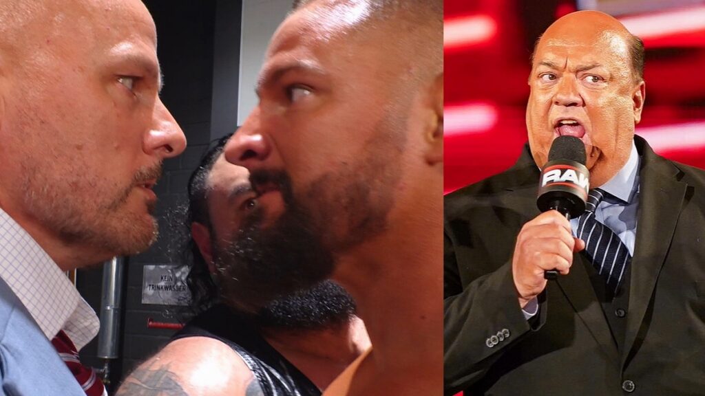 WWE's Bron Breakker's face-off with Adam Pearce alongside Paul Heyman