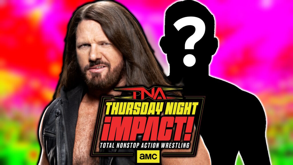 TNA Wrestling IMPACT logo next to AJ Styles