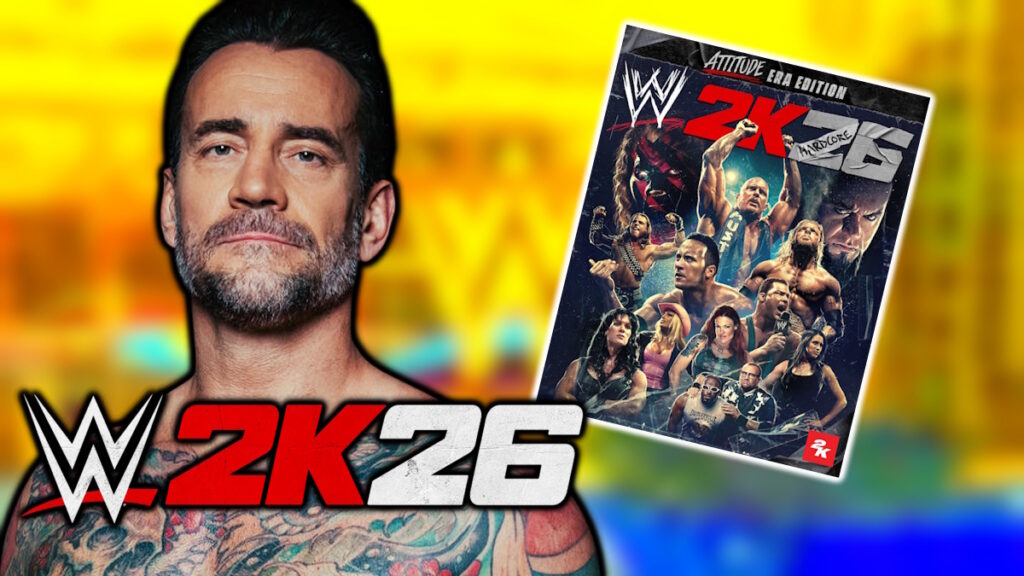 CM Punk and WWE 2K26 logo