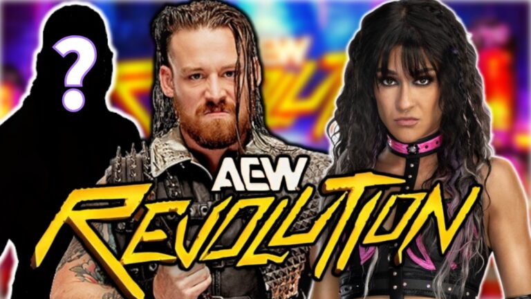 AEW Revolution logo with Dakota Kai and David Finlay