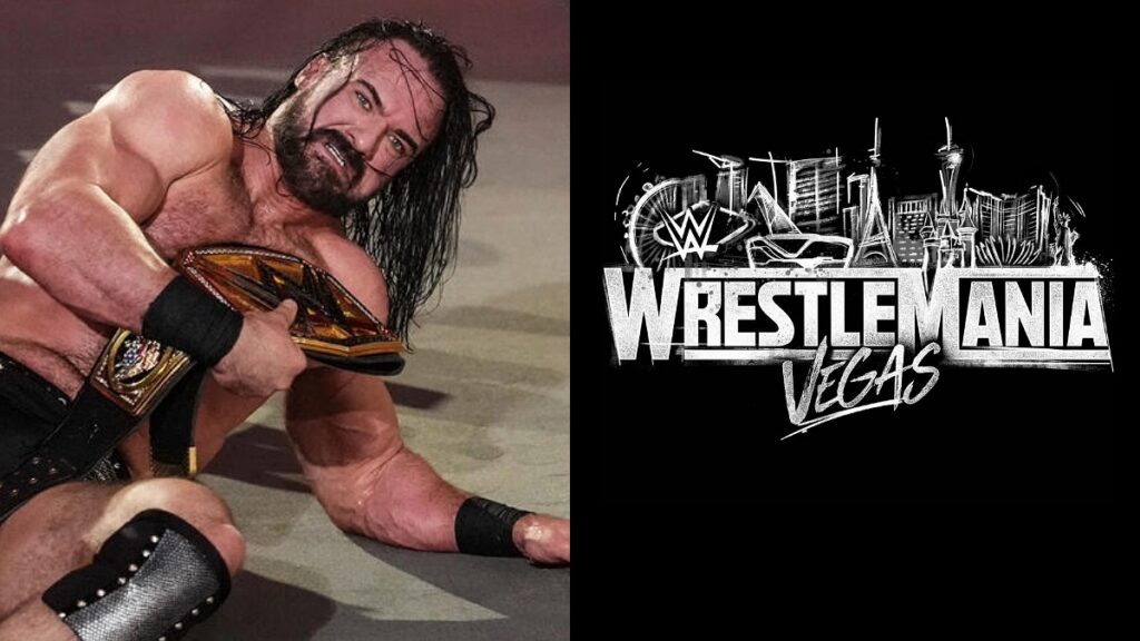 WWE WrestleMania 42 logo with Drew McIntyre