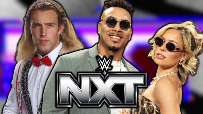 WWE NXT logo, Anthony Luke, Maxxine Dupri and Nathan Cranton