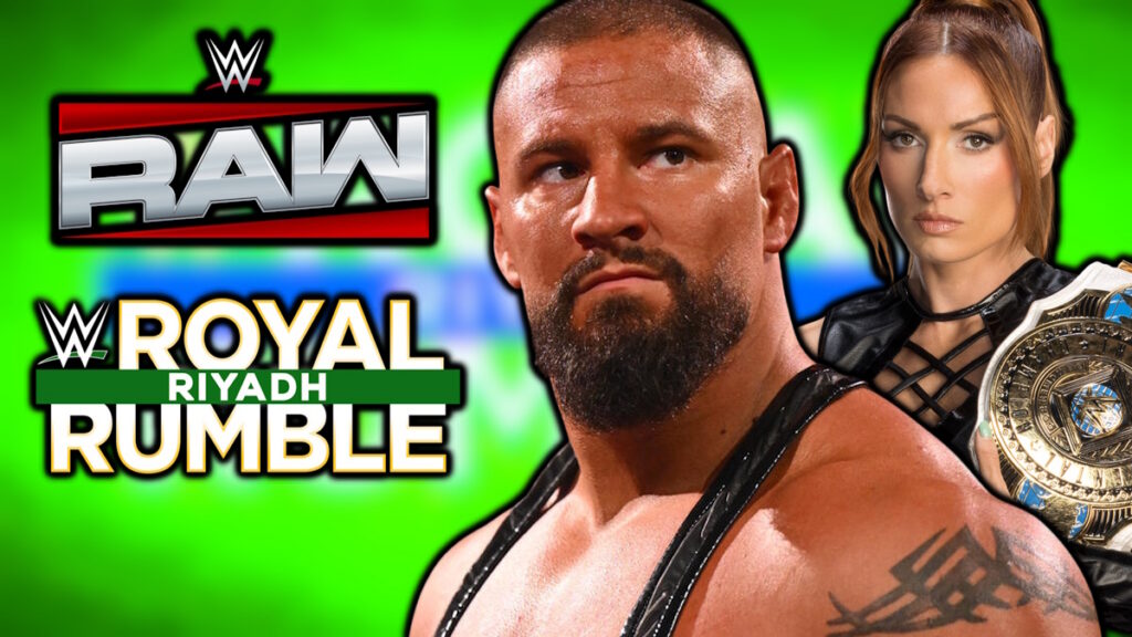 WWE Raw and Royal Rumble logos, Bron Breakker and Becky Lynch