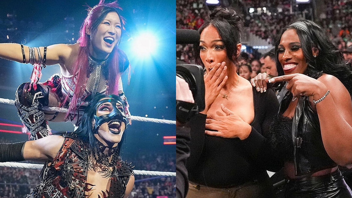 WWE's Rhea Ripley & IYO SKY Nia Jax and Lash Legend