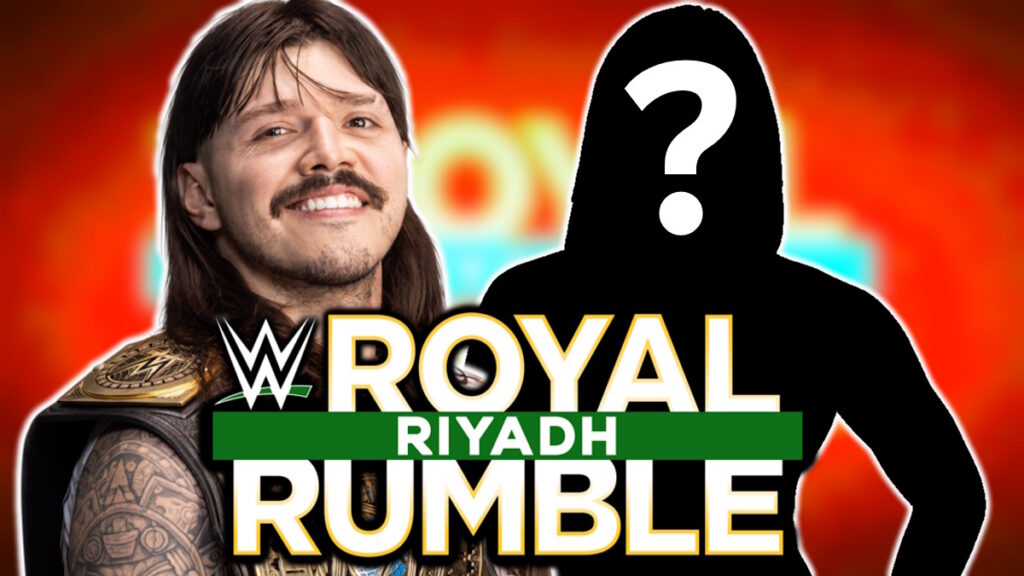WWE Royal Rumble logo and Dominik Mysterio