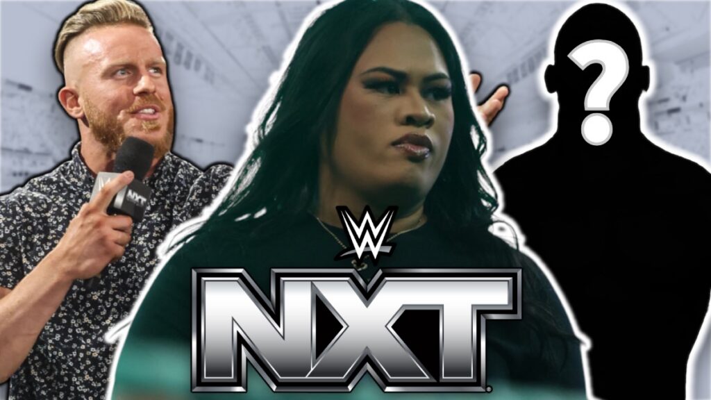 Sean Legacy, PJ Vasa and WWE NXT logo