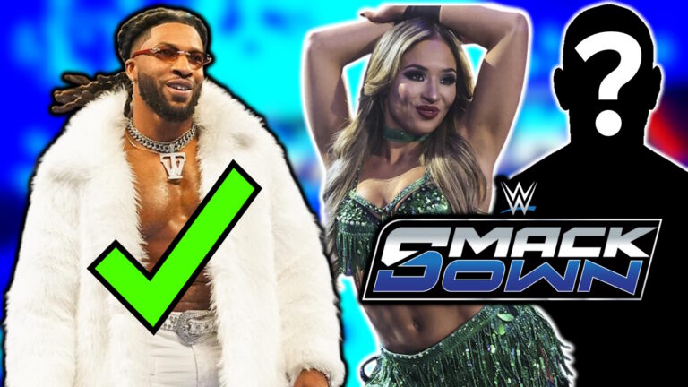 WWE SmackDown logo, Trick Williams and Lola Vice