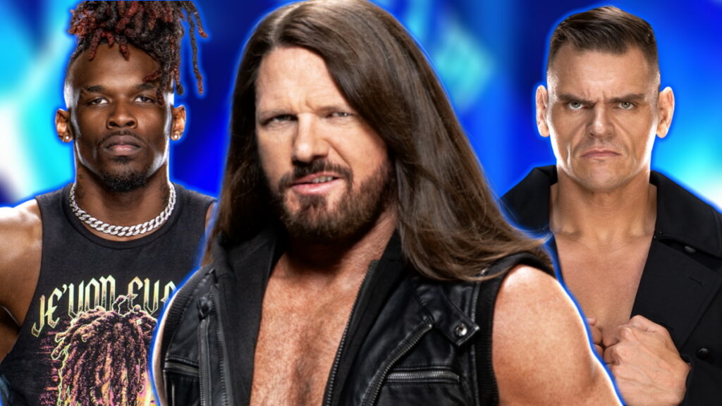 WWE stars AJ Styles, Je'von Evans and Gunther
