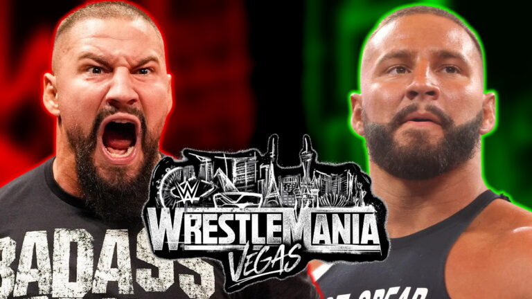 Bron Breakker and the WWE WrestleMania 42 logo