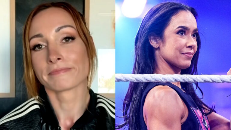 WWE stars Becky Lynch and AJ Lee