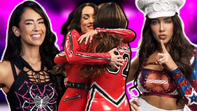 WWE stars AJ Lee, The Bella Twins and Chelsea Green