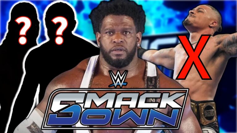 WWE SmackDown logo with Royce Keys and Carmelo Hayes