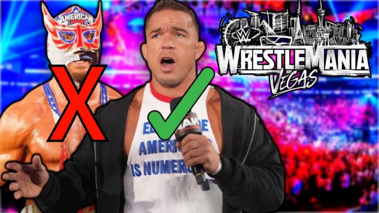 Chad Gable and Teh Original El Grande Americano with a WWE WrestleMania 42 logo