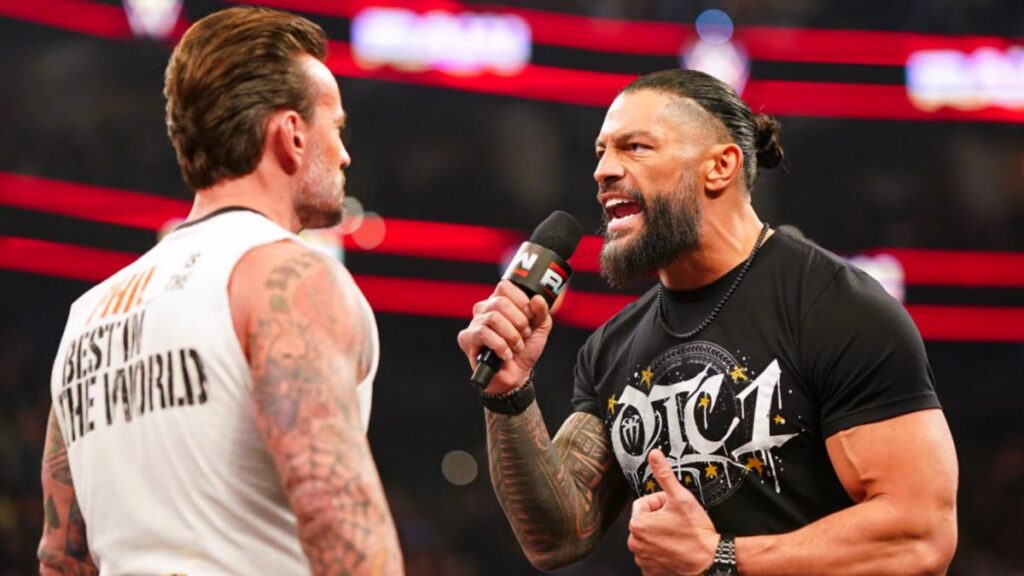 CM Punk and Roman Reigns on WWE Raw