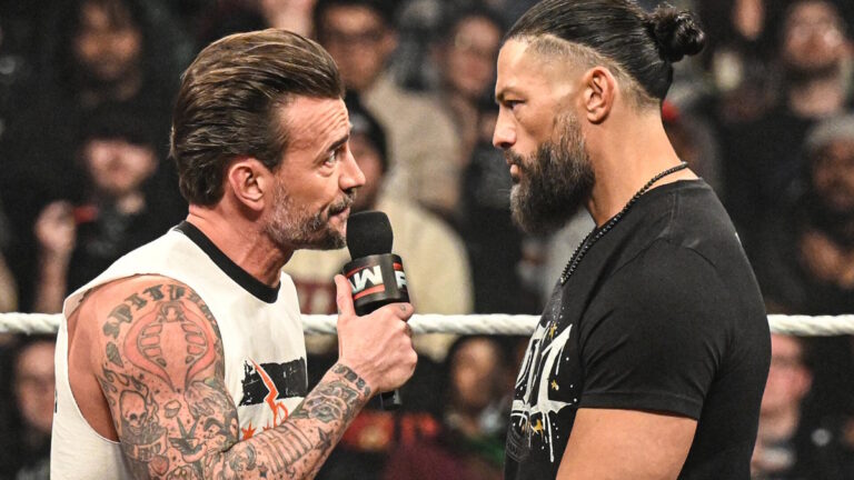 WWE stars CM Punk and Roman Reigns