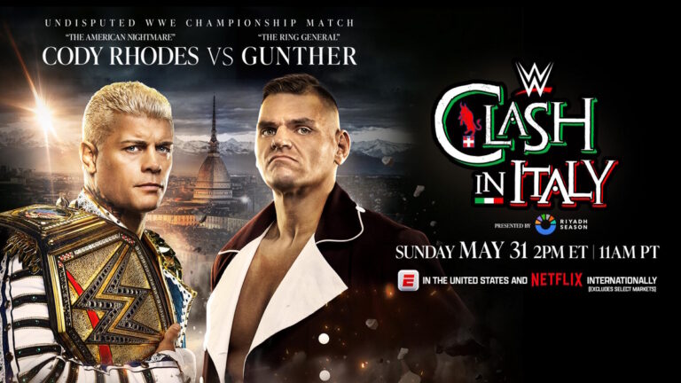 GUNTHER and Cody Rhodes WWE Clash in Italy poster