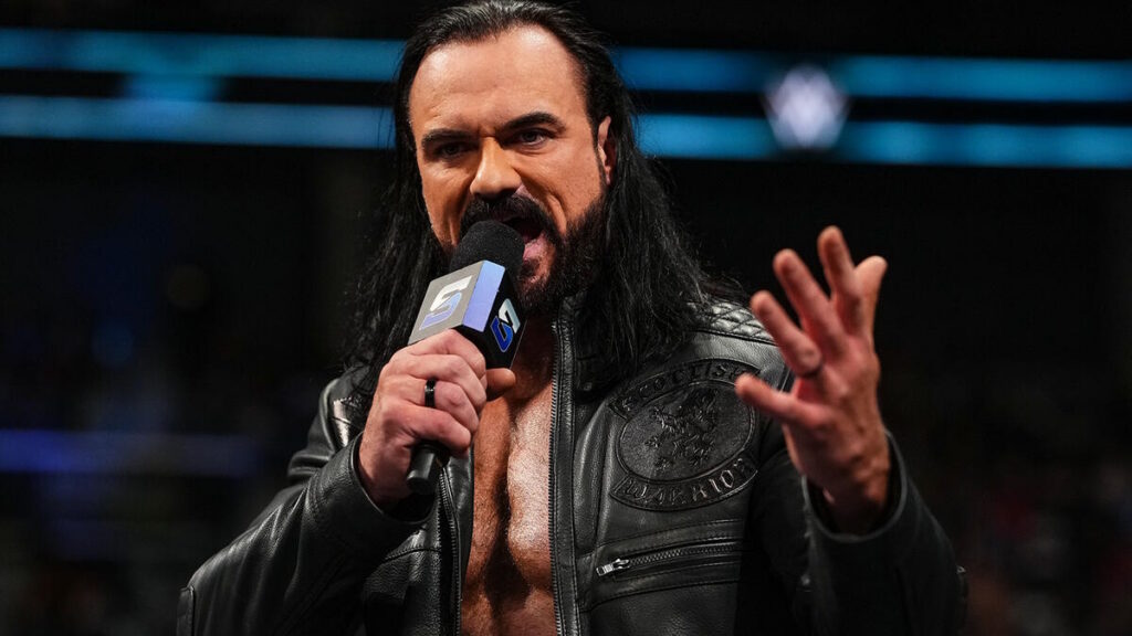 Drew McIntyre cutting a promo on WWE SmackDown