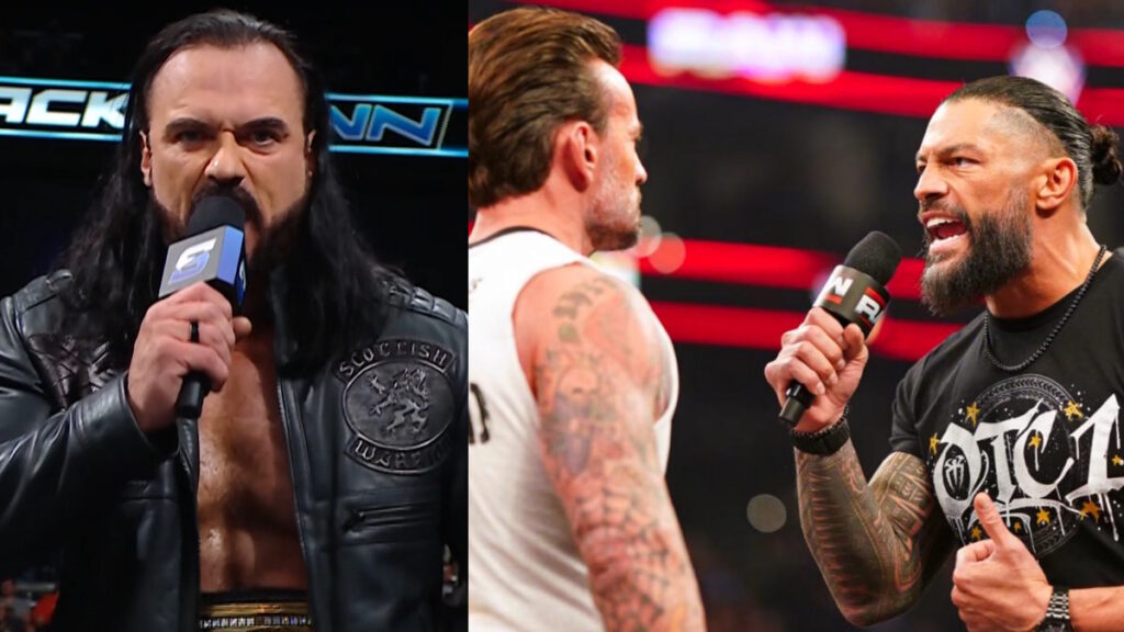 WWE stars Drew McIntyre, CM Punk and Roman Reigns