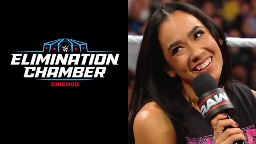 WWE Elimination Chamber logo and AJ Lee