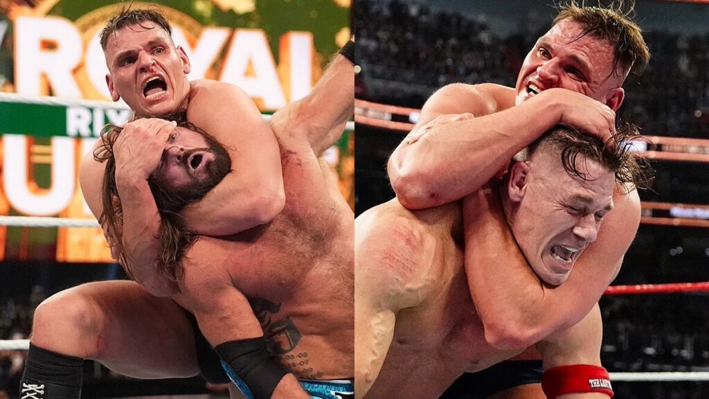 WWE's GUNTHER choking out John Cena and AJ Styles