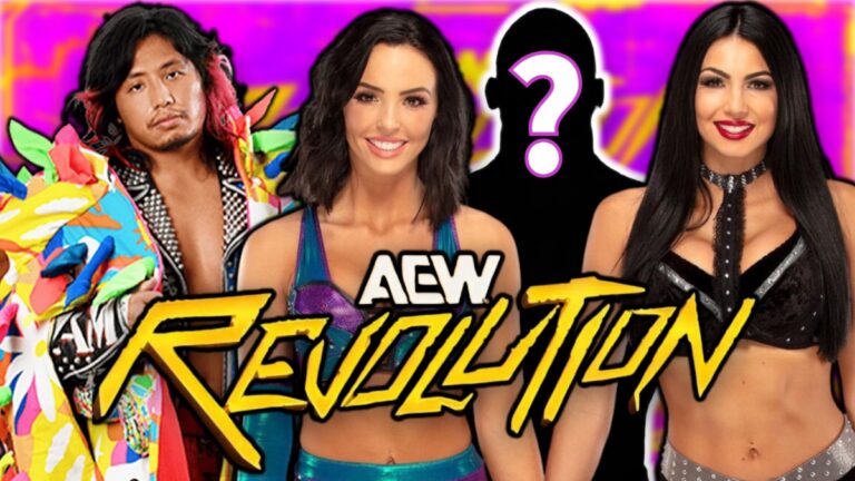 AEW Revolution logo with The IInspiration and Hiromu Takahashi