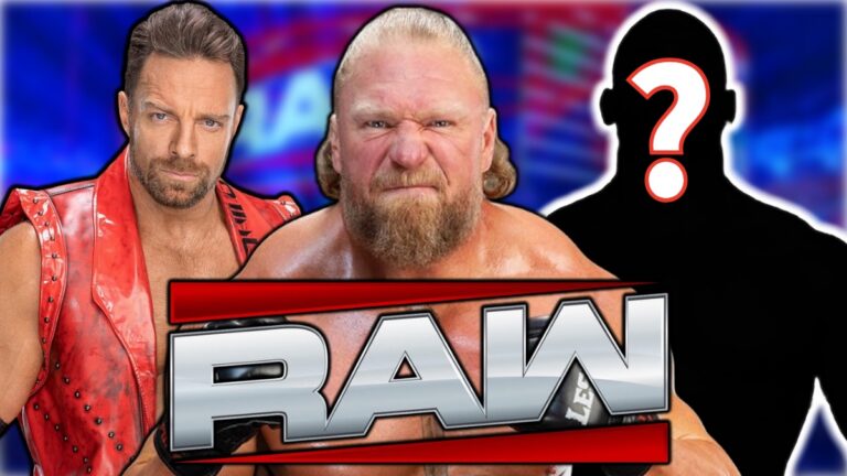 WWE Raw logo with Brock Lesnar and LA Knight