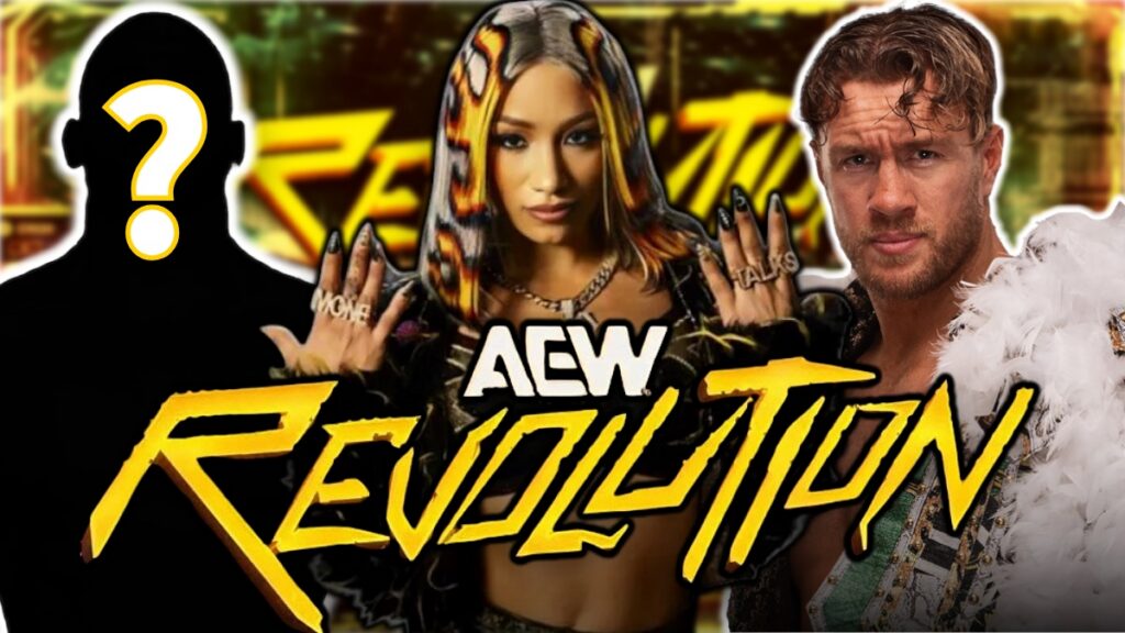 AEW Revolution logo with Will Ospreay and Mercedes Mone