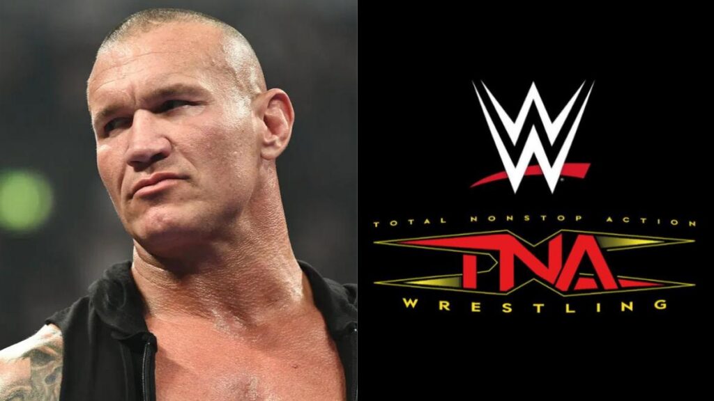Randy Orton next to the WWE and TNA logos