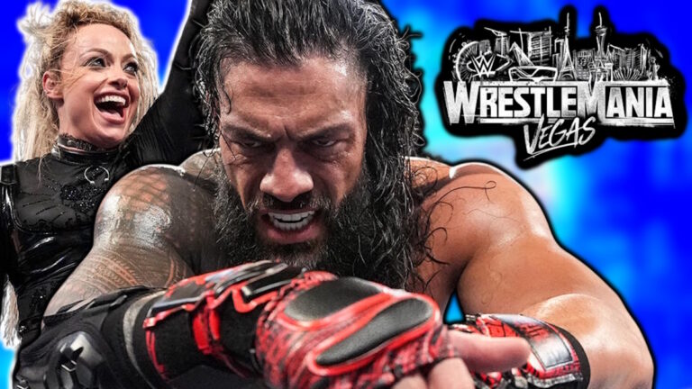 WWE WrestleMania 42 logo, Roman Reigns and Liv Morgan