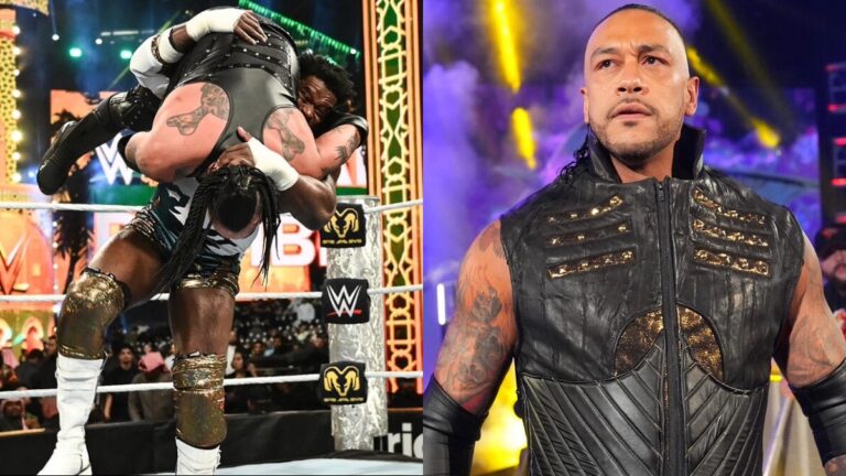 Damian Priest and Royce Keys (Powerhouse Hobbs) at WWE Royal Rumble 2026