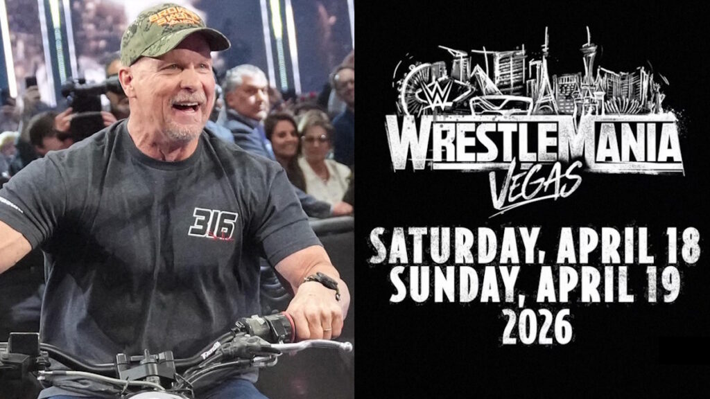 Stone Cold Steve Austin and WWE WrestleMania 42 logo