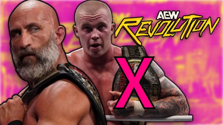 AEW Revolution 2026 logo with Kyle Fletcher and Tommaso Ciampa
