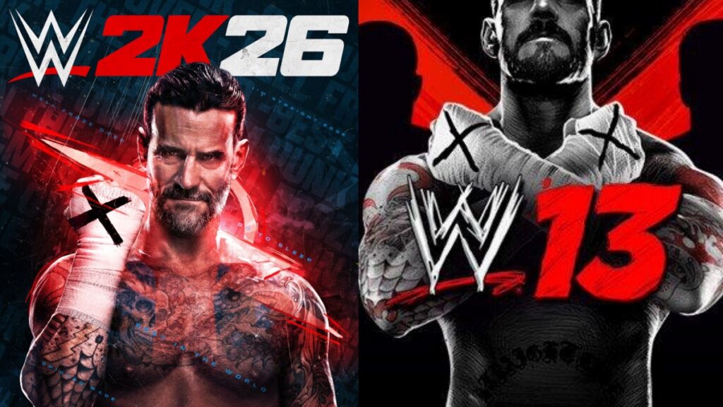 WWE 2K26 and WWE 13 covers with CM Punk