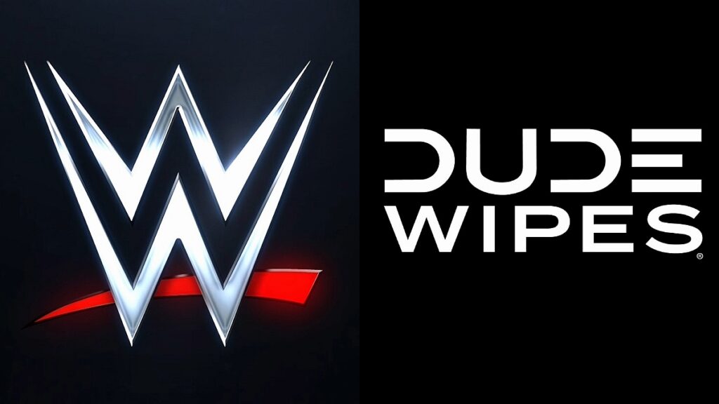 WWE logo and DUDE Wipes