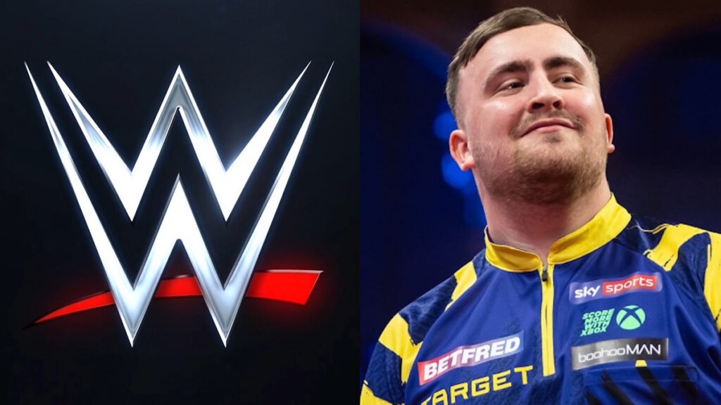 WWE logo and Luke Littler