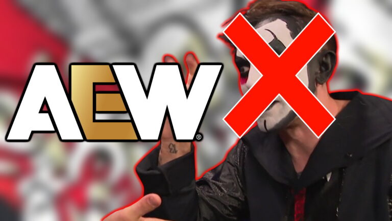Danhausen crossed out with the AEW logo
