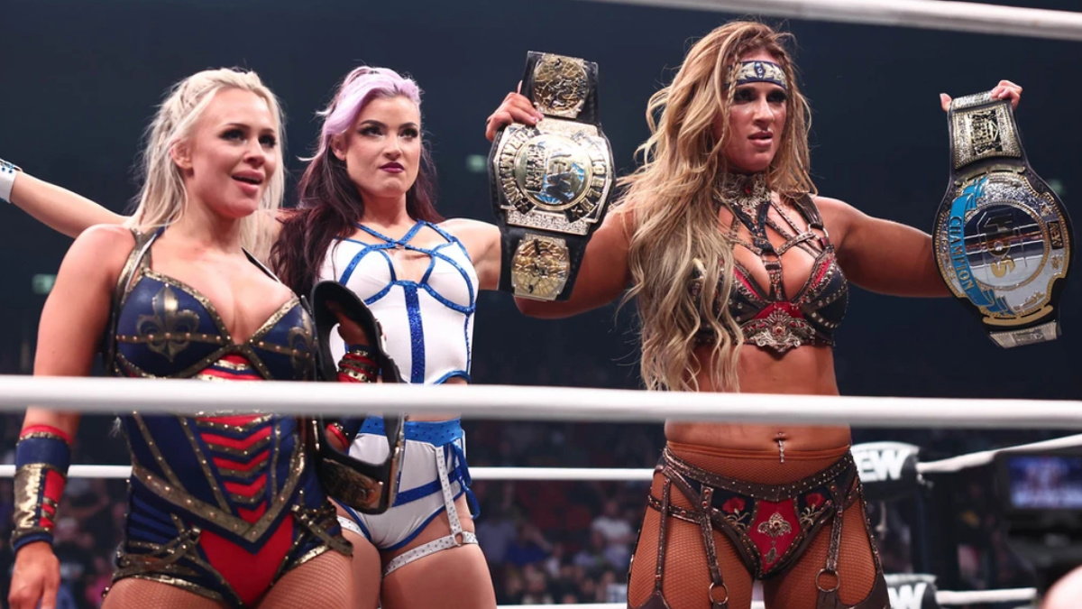 MegaBad's Penelope Ford & Megan Bayne with Lena Kross in AEW