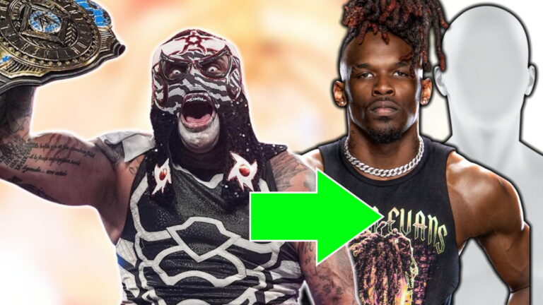Penta as WWE Intercontinental Champion with Je'von Evans